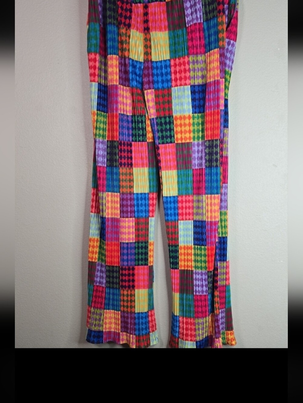Dress In Lala Bottoms Multicolor Patchwork Pattern Wide Leg Pants